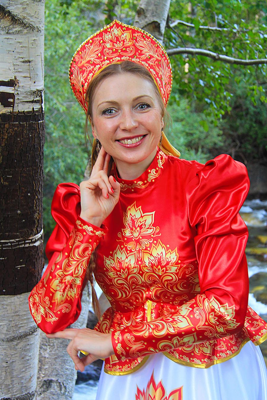 Women in Slavic costumes in Mandalay